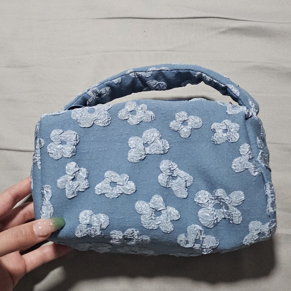 Blue Floral Embroidered bag